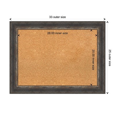 Rustic Charred Wood Framed Natural Cork Bulletin Board