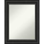 24" x 30" Non-Beveled Ridge Black Wall Mirror - Amanti Art