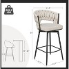 NicBex 360° Swivel Bar Stools Set of 2,Counter Height Bar Stools with Padded Backrest,Island Chairs with Metal Footrest,Bar Chairs for Home,Bars - 3 of 4