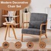 Okak Mid-Century Style Upholstered Armchair with Solid Wood Frame,Reading Leisure Chair for Living Rooms,Relaxation Areas - 3 of 4