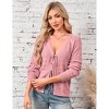 Garvee Women Cute Cardigan Sweaters Y2K Long Sleeve V Neck Bow Tie Front Cadigan Knitwears Bow Tops - 2 of 4