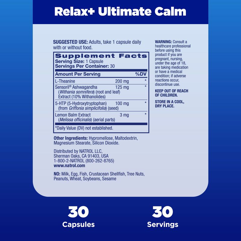 Natrol Relax+ Ultimate Calm Mood &#38; Stress Capsules - 30ct, 6 of 11