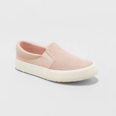 blush pink slip on shoes