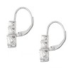 2 2/5 TCW Tiara Sterling Silver 3-stone White Sapphire Leverback Drop Earrings - 3 of 3