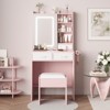 Coucheta Makeup Vanity Desk with Mirror & Lights, Charging Station & Stool, Dressing Table with RGB Cabinets, 2 Drawers & USB Ports - 2 of 4