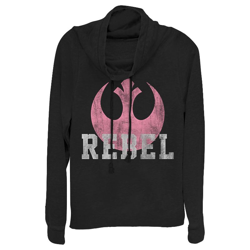 Juniors Womens Star Wars The Force Awakens Rebel Cowl Neck Sweatshirt, 1 of 5
