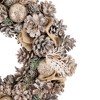 Northlight Glittered Pine and Burlap Bows Artificial Christmas Wreath - 13.75" - Unlit - 2 of 3