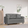 vidaXL 3-Seater Sofa with Pillows Couch Settee Dark Gray Microfiber Fabric - 2 of 4
