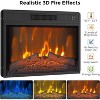Homhougo Fireplace TV Stand for TVs Up to 67", Farmhouse 67" Fireplace Entertainment Center with Adjustable Color, Remote Control, Black - 4 of 4