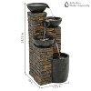 Sunnydaze 34"H Electric Polyresin Staggered Bowls Tiered Outdoor Water Fountain with LED Lights - image 4 of 4