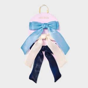Organza Double Hair Bow Set 3 pk - Wild Fable™ Light Blue/Ivory/Navy - 1 of 3