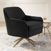 Studio 55D Ames Quilted Onyx Velvet Swivel Chair - 2 of 4