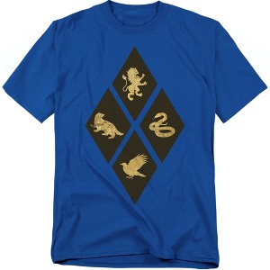 Harry Potter Diamond Lion Raven Snake And Badger Adult T-Shirt - 1 of 4