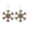 YOOCOZZ  Christmas Party Decoration 2 Set - 17.7" x 17.7" Large Fir Wood Snowflake Ornaments, Hanging Home Decor Accents for Xmas Tree, Wall Art - 2 of 4