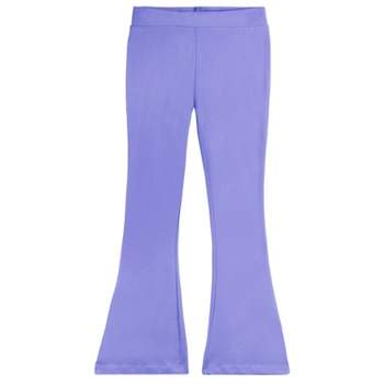 Mightly Girls Fair Trade Organic Cotton Flare Leggings Yoga Pant - XX-Large  (14), Purple