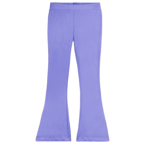 Mightly Girls Fair Trade Organic Cotton Flare Leggings Yoga Pant - X-Large  (12), Purple