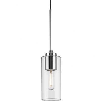 Progress Lighting Cofield 1-Light Pendant, Polished Chrome, Glass Shade