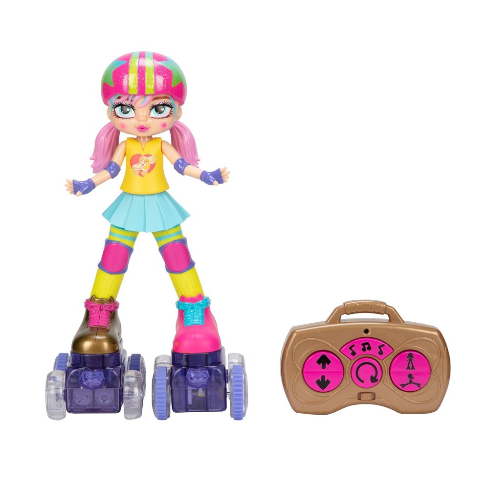Rock N Rollerskate Rainbow Riley Remote Control 11 inch Doll with Lights and Sounds  for Children Ages 3+