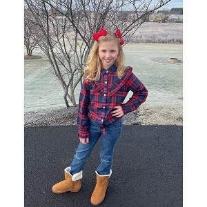 Girls Summer Crop Tops Long Sleeve Button Down Shirt for Girl 3-12Y - 1 of 4