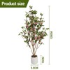 4FT Artificial Pink Flowers Myrtle Tall Potted Fake Trees for Outdoor Indoor Lifelike Potted Faux Plants w/Wood Trunk & Flowers Wedding Home Decor - 3 of 4