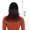 Alilang Women's Long Layered Straight Wig Synthetic Hair Fiber with Layered Bangs and Natural Highlights - 4 of 4