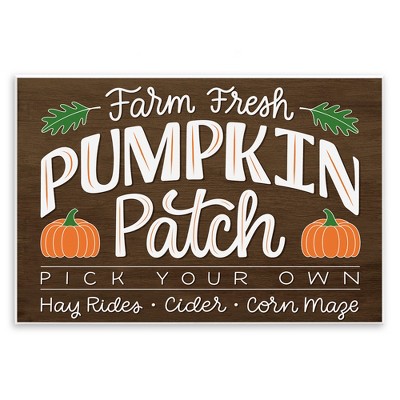 Stupell Industries Farm Fresh Pumpkin Patch Sign Wall Plaque Art