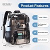 Hachikiko 15.6in Laptop Sleeve Clear PVC Backpack - Semi-Black Transparent Bookbag for Stadium/College - 2 of 4