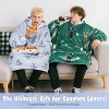 Catalonia Women's Oversized Flannel Blanket Hoodie Sweatshirt, Cozy Warm Blanket Wearable Fleece Pullover, Soft Lounge Sweatshirt for Gift Woman Wife - 3 of 4