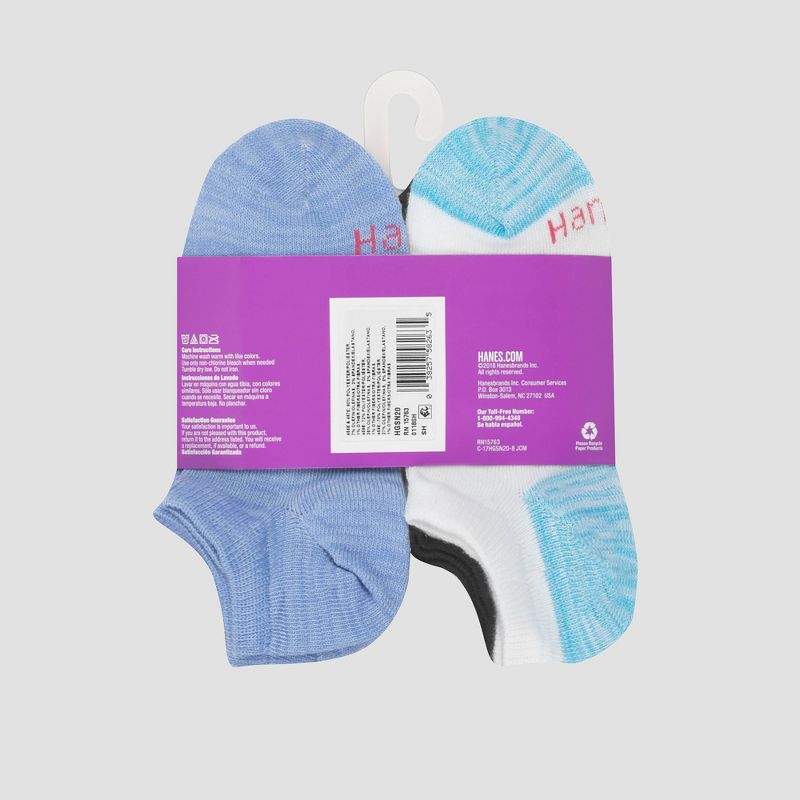Hanes Girls' 20pk Super No Show Socks - Colors May Vary, 4 of 8