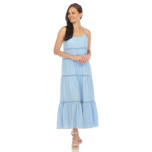White Mark Women's Scoop Neck Tiered Maxi Sun Dress - 1 of 4