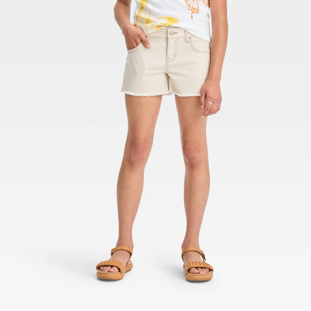 Girls' Low-Rise Shorts - art class™ Light Beige L