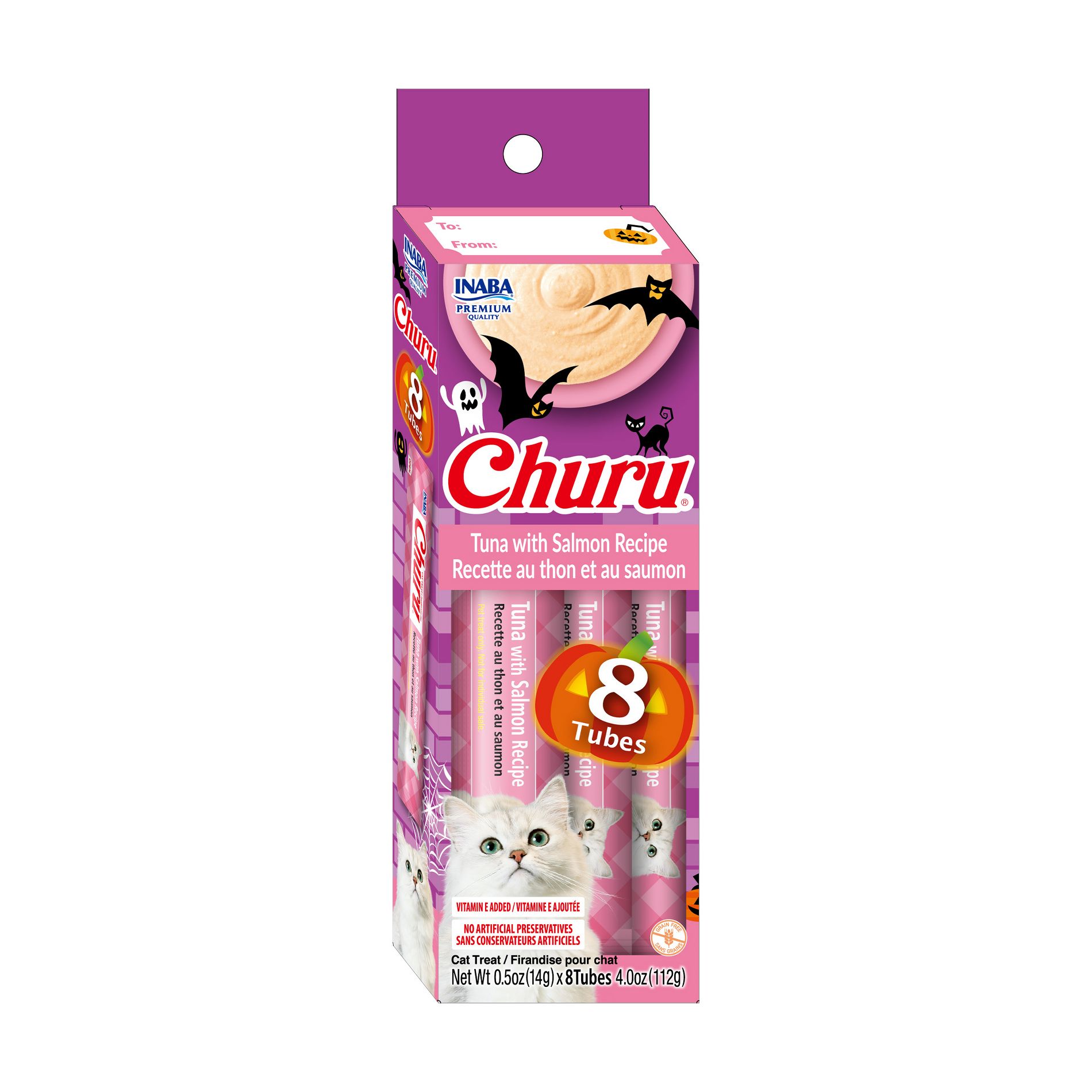 Inaba Churu Halloween Tuna and Salmon Flavor Lickable Cat Treats - 4oz/8ct