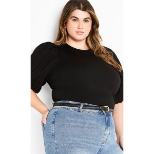 CITY CHIC | Women's Plus Size  Kiki Top - black - 12 Plus - 1 of 4