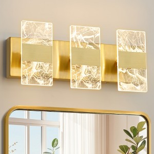 POWLIG 16.54" Dimmable LED Vanity Light, Modern 3-Light Bathroom Wall Light for Mirror Illumination - 1 of 4