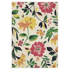 Captiv8e Designs Hilo Bold Floral Ivory Indoor/Outdoor Rug - 1 of 4