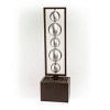 55" Metal Modern Column Fountain with Stainless Steel Orbs Silver/Brown - Alpine Corporation: Electric-Powered - 3 of 4