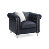 Upholstered Elegant Armchair with Round Arms, Comfortable Seating and Easy Assembly for Living Room - 4 of 4