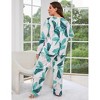 Women Plus Size 2 Piece Sleepwear Floral Print V Neck Pajamas Loungewear with Pockets - 4 of 4
