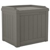 Suncast 22 gallon Indoor/Outdoor Backyard Patio Small Storage Deck Box with Attractive Bench Seat and Reinforced Lid, Stone (3 Pack) - 2 of 4