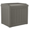 Suncast 22 gallon Indoor/Outdoor Backyard Patio Small Storage Deck Box with Attractive Bench Seat and Reinforced Lid, Stone (3 Pack) - image 2 of 4