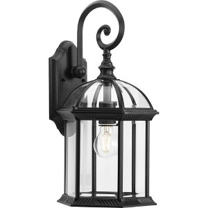 Progress Lighting Dillard 1-Light Outdoor Wall Lantern in Textured Black, Clear Beveled Glass, Aluminum Collection - 1 of 1