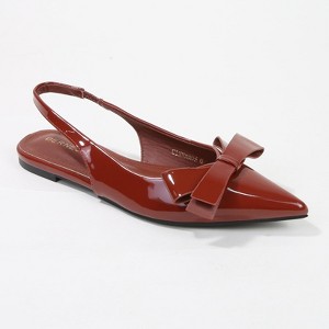 Berness Women's Cinnamon Point Toe Slingback Flats with Oversize Bow - 1 of 4