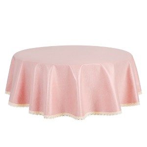 Unique Bargains Party Kitchen Round Oil-Proof Waterproof Lace TPU Tablecloth 1 Pc - 1 of 4