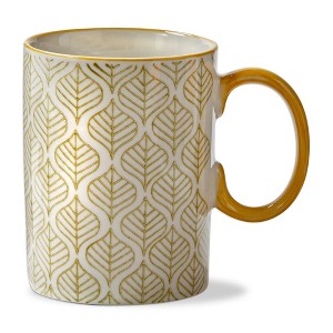 tag Stamped Leaf Coffee Mug Yellow Multi Stoneware Everyday 17oz Dishwasher  Safe : Target