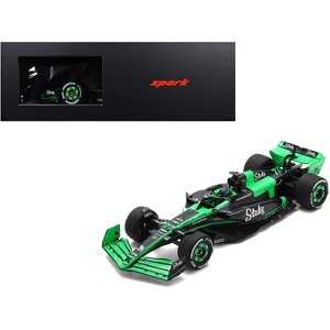 Sauber C44 #77 Valtteri Bottas "Stake F1 Team Kick" F1 "Bahrain GP" (2024) and Acrylic Display Case  1/18 Model Car by Spark - 1 of 4