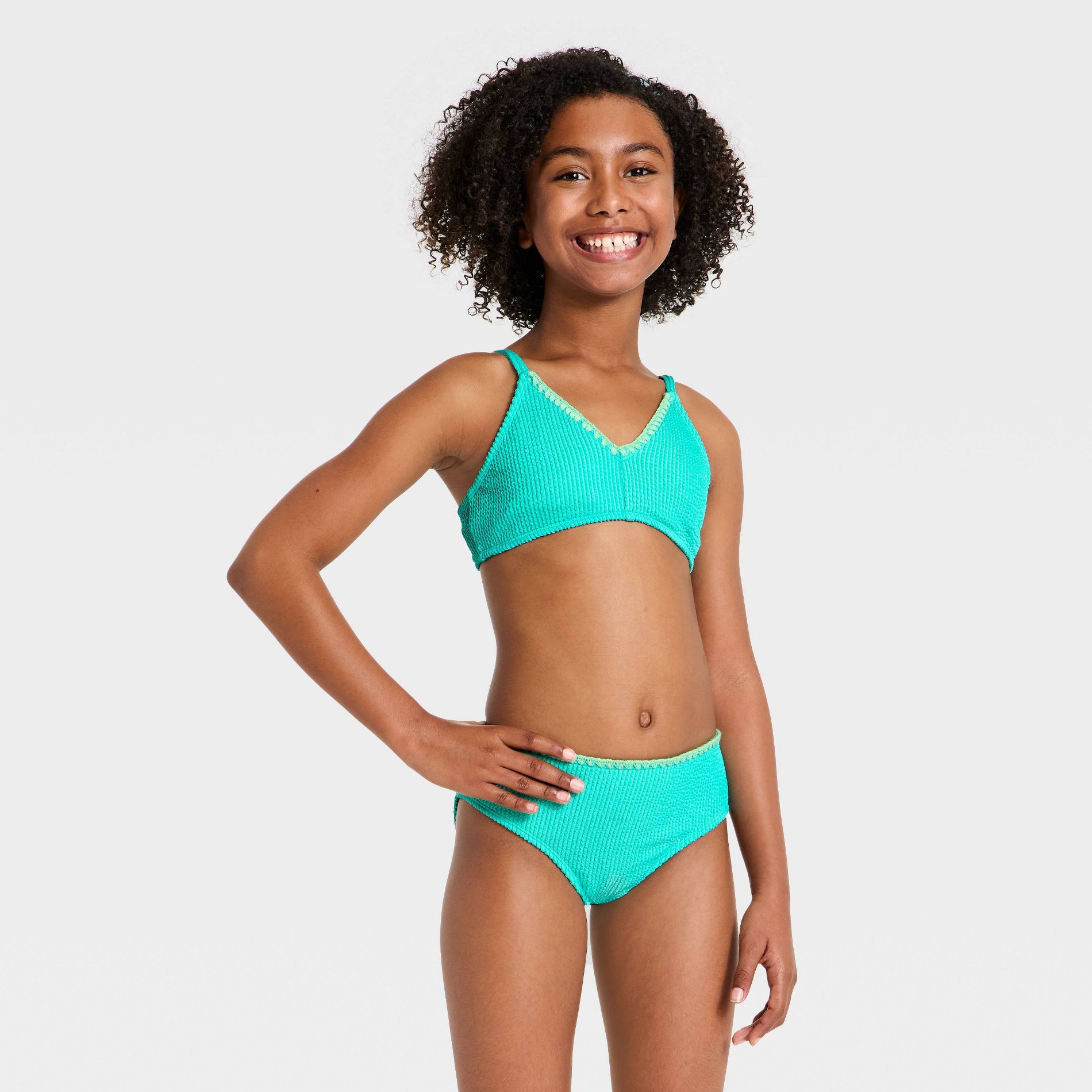 Girls' 2pc Pool Party Solid Bikini Set - art class™