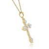 Pompeii3 1/3Ct Diamond Cross Pendant 10k Yellow Gold Lab Created Women's Necklace 1" Tall - 2 of 4