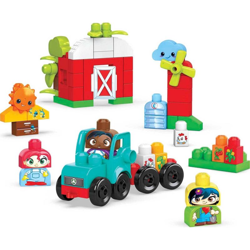 MEGA BLOKS Toy Blocks Grow &#38; Protect Farm with 3 Figures for Toddler - 51pcs, 1 of 8