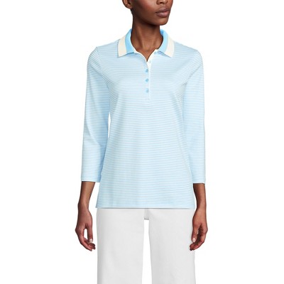 Lands' End Women's 3/4 Sleeve Supima Cotton Polo Shirt