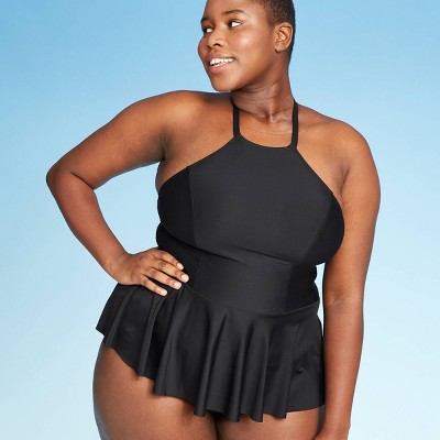 plus size peplum swim top